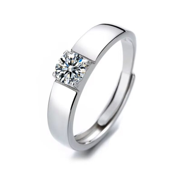 Women Wedding Promise Couple Diamond 925 Sterling Silver Ring Set Mens Rings - Image 4