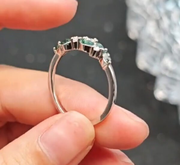 Natural Moss Agate Leaf Shape Ring 925 Sterling Silver - Image 5