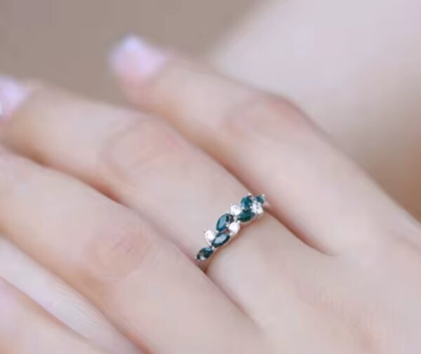 Natural Moss Agate Leaf Shape Ring 925 Sterling Silver