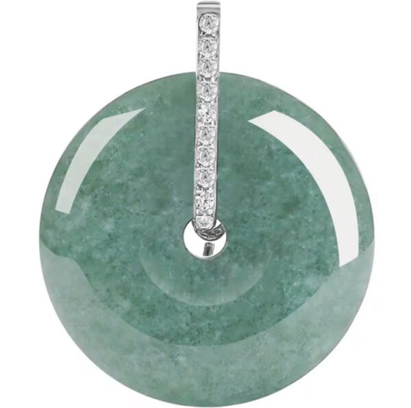 Natural Jadeite Jade Pendant Doughnut - Image 3