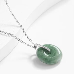 Natural Jadeite Jade Pendant Doughnut