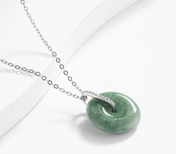 Natural Jadeite Jade Pendant Doughnut