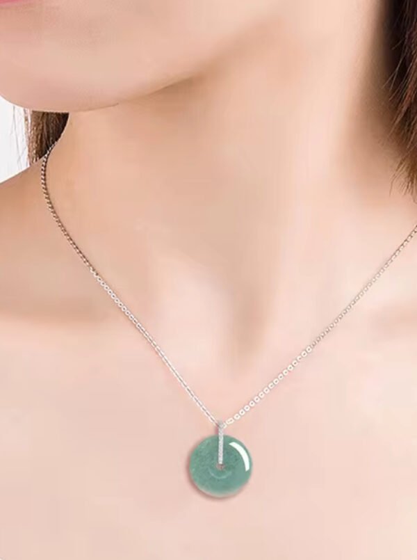 Natural Jadeite Jade Pendant Doughnut - Image 2