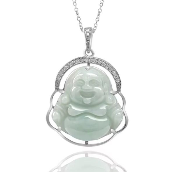 Natural Jadeite Buddha Pendant - Image 6