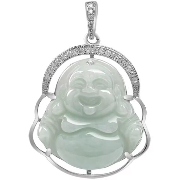 Natural Jadeite Buddha Pendant - Image 4