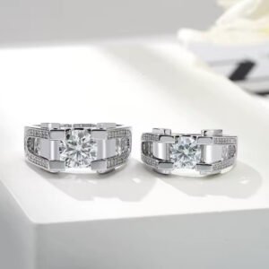 Men's S925 Silver Rings DVVS1 Moissanite