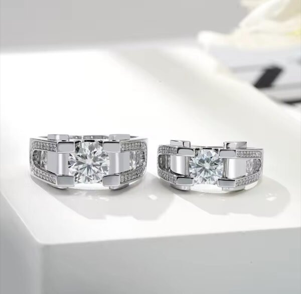 Men's S925 Silver Rings DVVS1 Moissanite