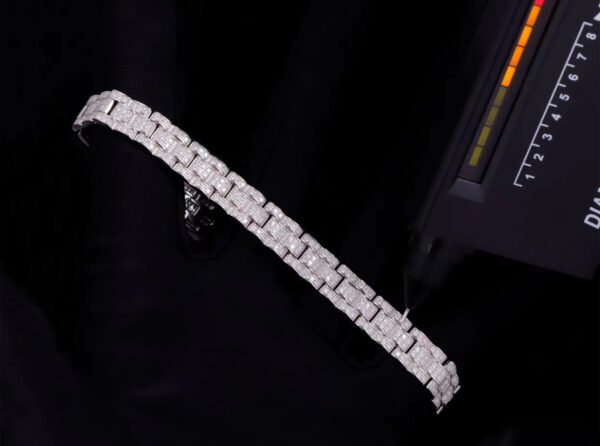 New Design Iced Out VVS Moissanite Bracelet 925 Silver 18k Gold Plated Moissanite Cuban Bracelet - Image 5