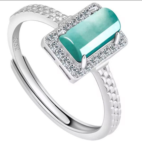 Natural Jadeite Blue Water Rings Adjustable - Image 6