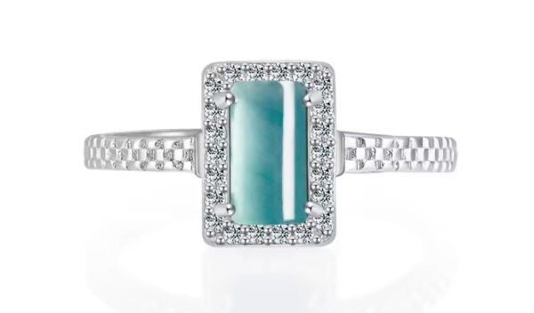 Natural Jadeite Blue Water Rings Adjustable - Image 3