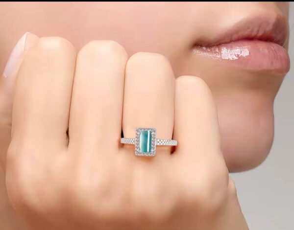 Natural Jadeite Blue Water Rings Adjustable - Image 4