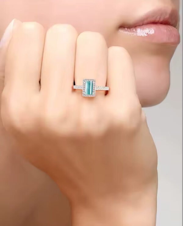 Natural Jadeite Blue Water Rings Adjustable - Image 2