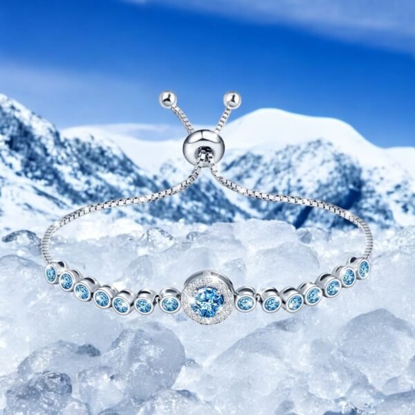 Adjustable 925 Sterling Silver Tennis Bracelet with Sparkle Zircorn - Image 4