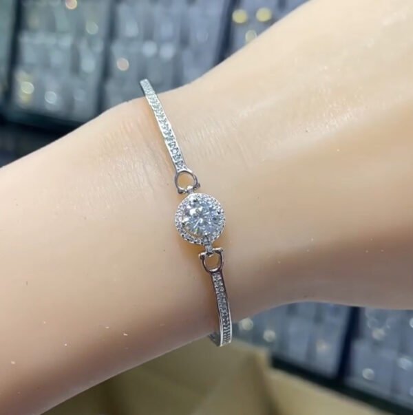 GRA S925 Sterling Silver VVS D Color 1CT pink and white Moissanite Bracelets - Image 4