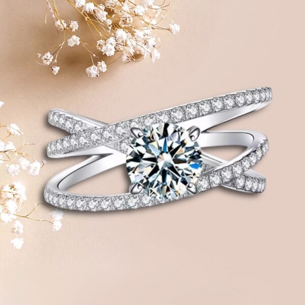 Moissanite Diamond Real 925 Sterling Silver Engagement Rings for Lady Women