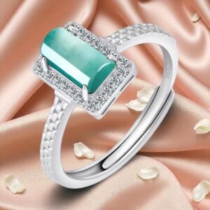 Natural Jadeite Blue Water Rings Adjustable