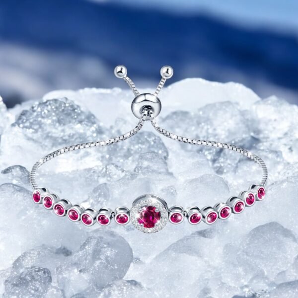 Adjustable 925 Sterling Silver Tennis Bracelet with Sparkle Zircorn - Image 3
