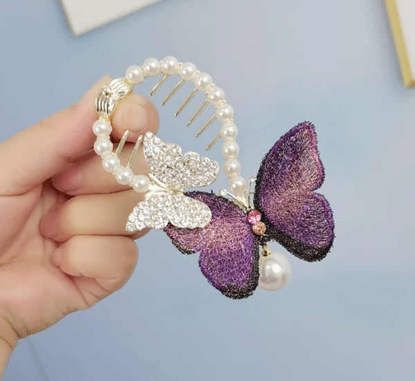Fashion Hair Clips Accessories Rhinestone Butterfly Hair Clips Luxury Pearl Hair Claw Clips for Women Ladies - Image 4