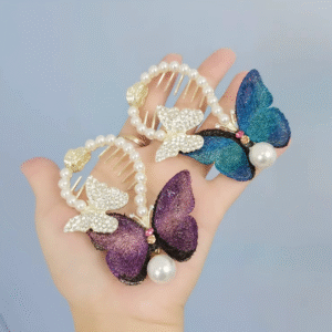 Fashion Hair Clips Accessories Rhinestone Butterfly Hair Clips Luxury Pearl Hair Claw Clips for Women Ladies