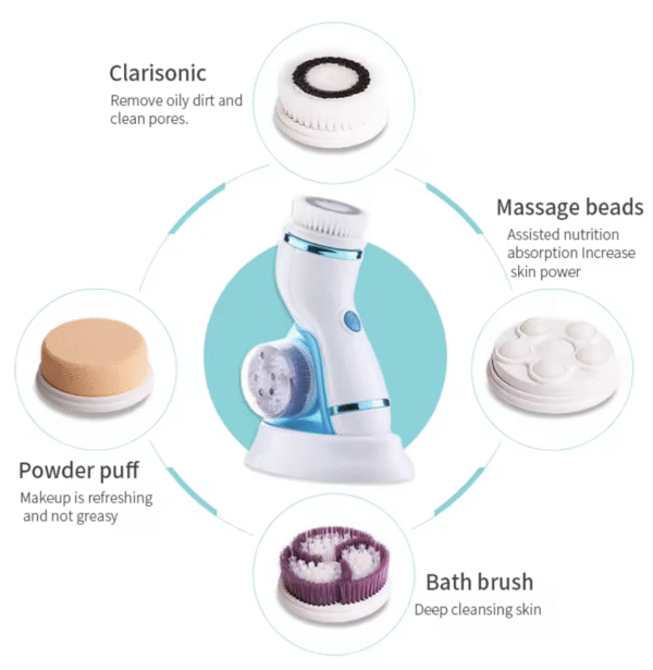 Multifunctional Clean Face Tender Skin Massage Pore Cleaner Waterproof Silicone Sound Wave Electric Face Washer - Image 8