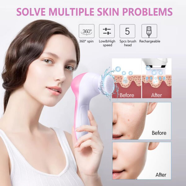 5 in 1 Multifunction Electrical Facial Cleansing Brush - Image 9