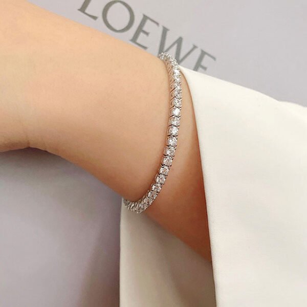 3MM Cubic Zircon Bracelet Silver 925 Tennis Bracelet - Image 3