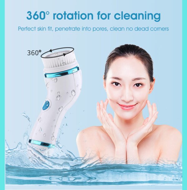Multifunctional Clean Face Tender Skin Massage Pore Cleaner Waterproof Silicone Sound Wave Electric Face Washer