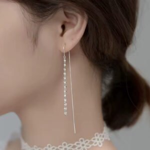 925 Sterling Silver Long Tassel Chain Ear Threader