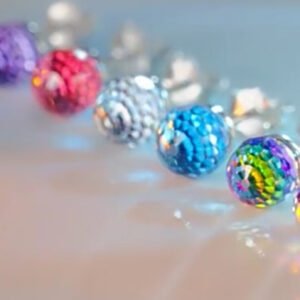 Luxury Female Colourful Crystal Ball Earrings Fashion Silver Plated Needle Colour Jewellery Vintage Round Stud Earrings