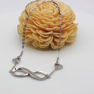 Christmas Gift Infinite Endless Love Symbol 925 Sterling Silver Charm Adjustable Infinity Anklet/Bracelet