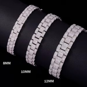 New Design VVS Moissanite Bracelet 925 Silver 18k Gold Plated Moissanite Cuban Bracelet