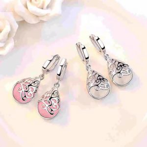 Opal Stone Flower Stud Earrings, meticulously crafted from high-quality 925 sterling silver