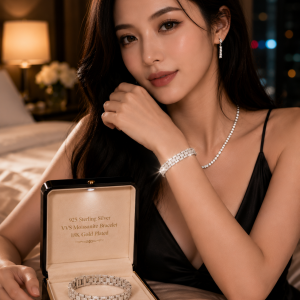 New Design Iced Out VVS Moissanite Bracelet 925 Silver 18k Gold Plated Moissanite Cuban Bracelet