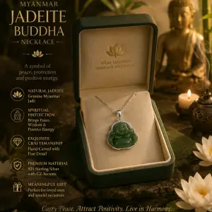 Natural Jadeite Buddha Pendant