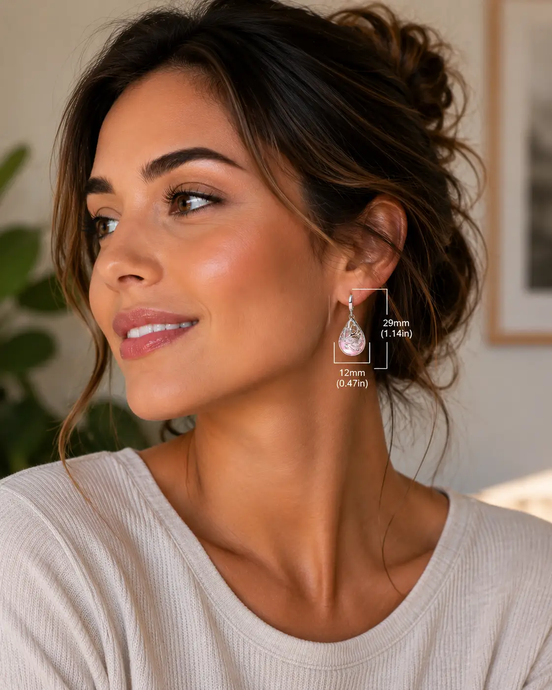 Opal Stone Flower Stud Earrings, meticulously crafted from high-quality 925 sterling silver - Image 8