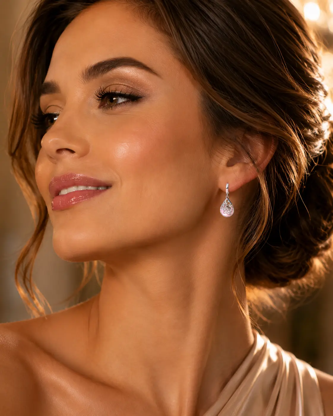 Opal Stone Flower Stud Earrings, meticulously crafted from high-quality 925 sterling silver - Image 4