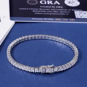 3MM Cubic Zircon Bracelet Silver 925 Tennis Bracelet