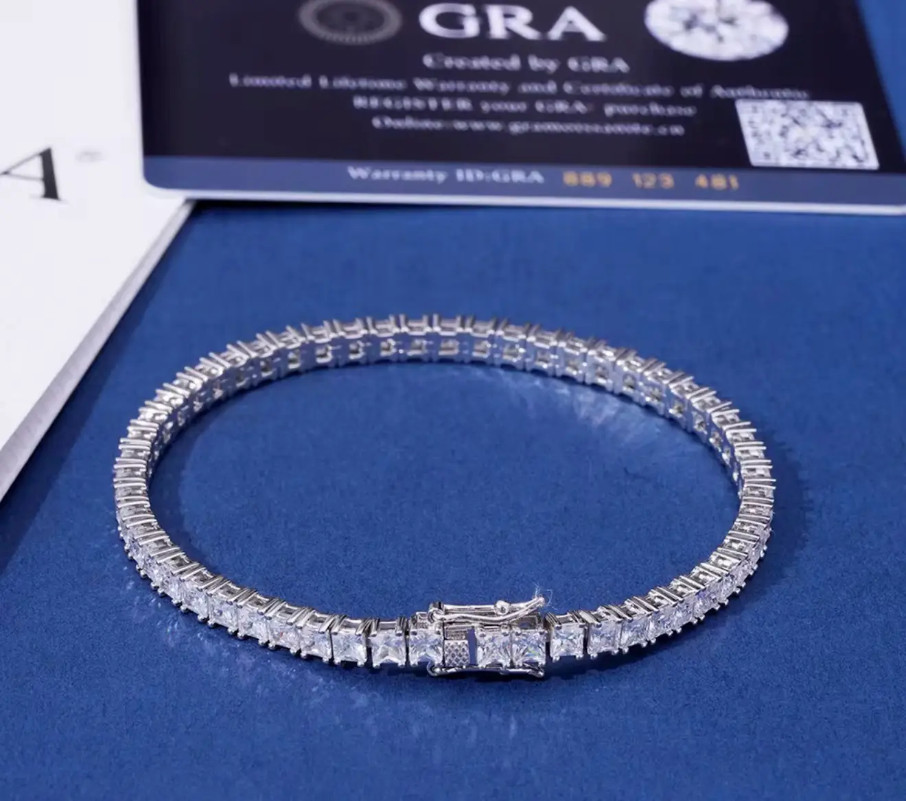 3MM Cubic Zircon Bracelet Silver 925 Tennis Bracelet