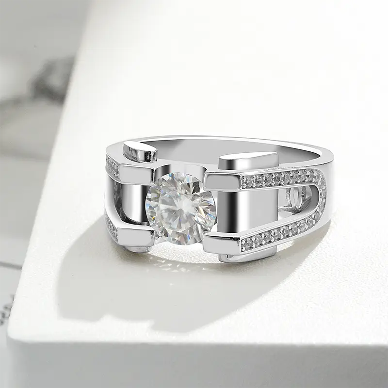 Men's S925 Silver Rings DVVS1 Moissanite - Image 6