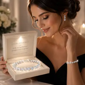 Luxury Bracelet 925 Sterling Silver Heart Tennis Bracelet CZ Heart Bracelet for Woman