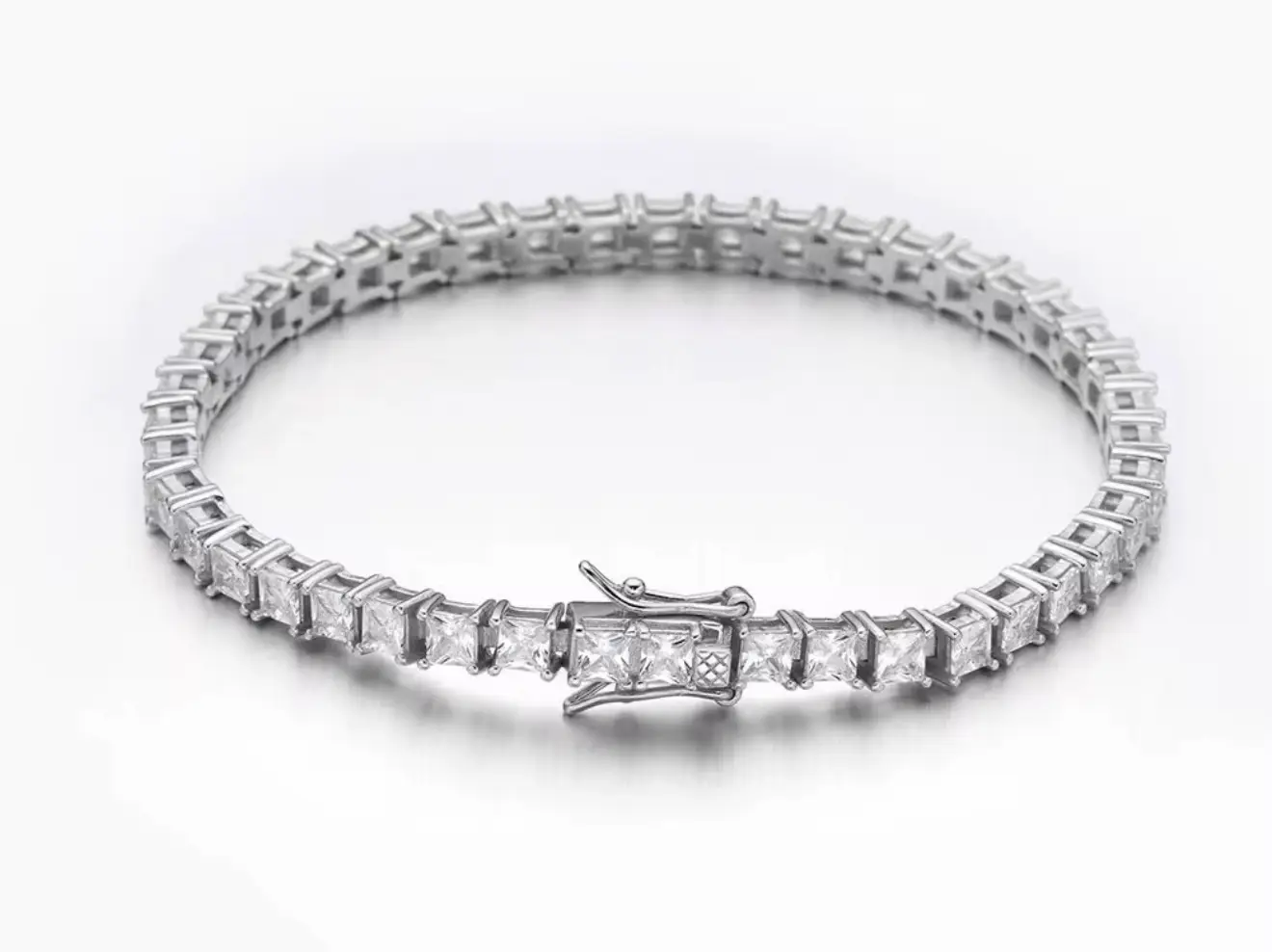 3MM Cubic Zircon Bracelet Silver 925 Tennis Bracelet - Image 3