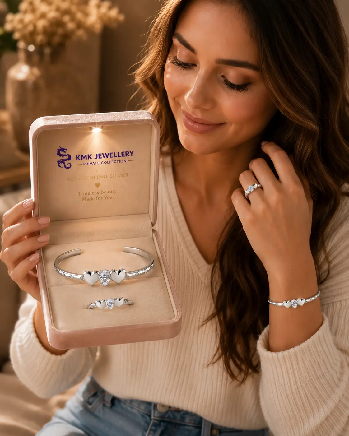Private Collection – Heart Elegance Open Ring & Bracelet Set - Image 7