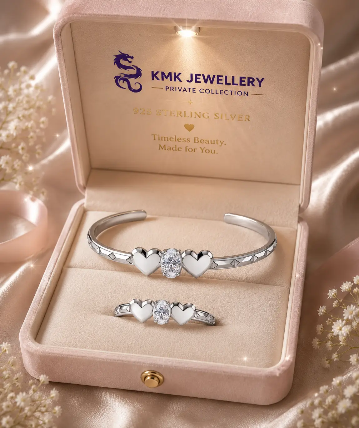 Private Collection – Heart Elegance Open Ring & Bracelet Set - Image 5