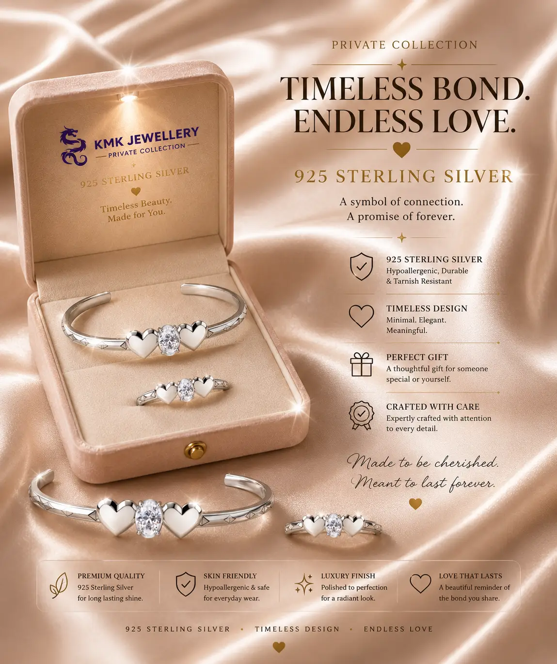 Private Collection – Heart Elegance Open Ring & Bracelet Set