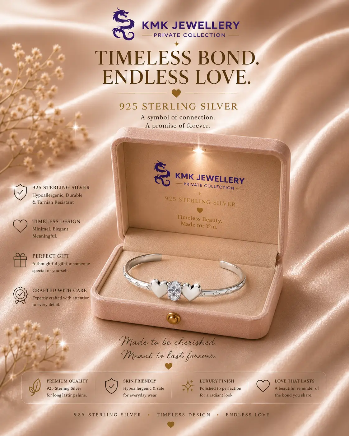 Private Collection – Heart Elegance Open Ring & Bracelet Set - Image 3