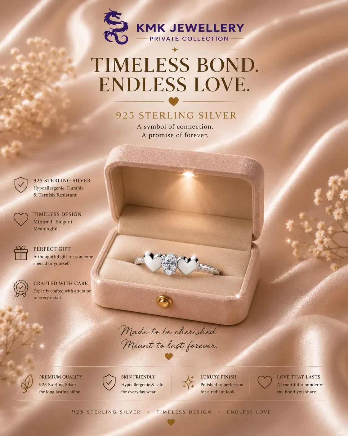 Private Collection – Heart Elegance Open Ring & Bracelet Set - Image 2