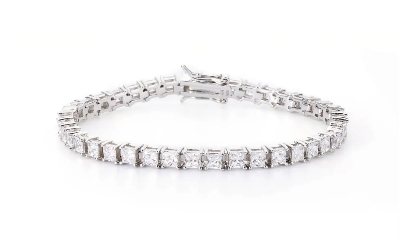 3MM Cubic Zircon Bracelet Silver 925 Tennis Bracelet - Image 5