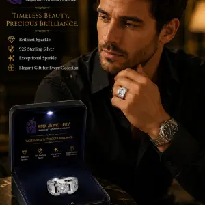White Gold S925 Silver Rings DVVS1 Moissanite 1CT 2CT Round Shape Moissanite Stones Men Silver 925 Ring