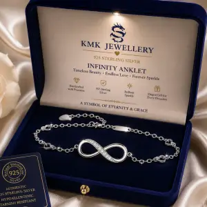 Christmas Gift Infinite Endless Love Symbol 925 Sterling Silver Charm Adjustable Infinity Anklet/Bracelet