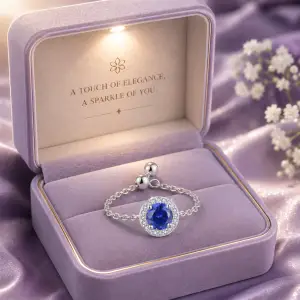 Fashion 925 Sterling Silver Chain Ring Adjustable Finger Rings for Girls and Women